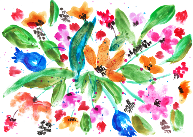 Målade blommor