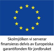 Bild EU-flagga, skolmjölken vi serverar är delvis finansierad av EU-garantifonden för jordbruket